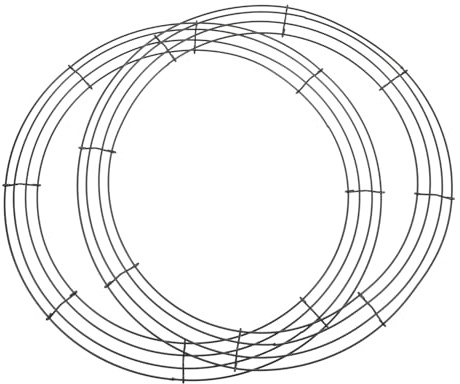 WEKADRIN 2 Stück Teiliges Metall Draht Kranzring Glatt Verarbeitet Stabiler Rundrahmen für DIY Blumenkränze Weihnachtsdekoration Basteln Garten Wand Tür