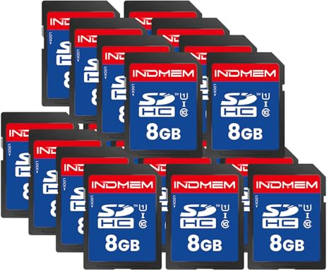 Scheda SD da 8 GB, confezione da 20 schede di memoria flash UHS-I classe 10 MLC, schede digitali sicure ad alta velocità per fotocamere, DSLR, action cam, archiviazione affidabile