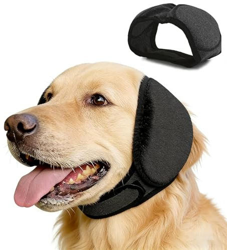 Cache Oreille Chien, Protège Oreille Chien Réglable par Velcro, Taille L, Cache Oreilles Élastiques et Imperméables pour Animaux de Compagnie, Conçus pour Réduire Le Bruit et l'anxiété