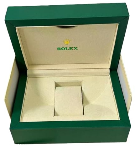 ROUREOX Einzel Uhr Präsentation Box Grüner Aufbewahrung Organizer Mit Tragetasche Und Reinigungstuch Komplett Set Uhrenkasten für Rolex M Box