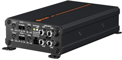 Fosi Audio CA30 4 Channel Car Amplifier Mini Class D 200x4 Peak 400 Watts, Micro Compact Amp Mono Subwoofer, RCA/High Level Input, 320W 2 Bridgeds, Low Noise HiFi for Vehicle Stereo Audio Sound System