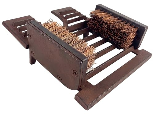 Relaxdays Schuhabstreifer mit Bürsten, Gusseisen, Schuhe & Stiefel, Eingansbereich, Garten, Stiefelabtreter, braun | Eingansbereich, Garten, Stiefelabtreter
