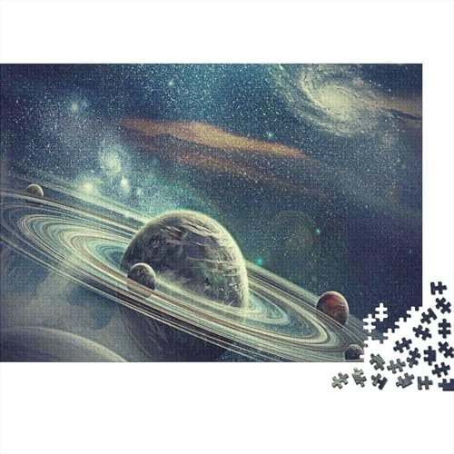 Space Planet Rings Jigsaw Puzzles Ringed Planet in Galaxy 1000 Pieces Educational Games for Great Gift Idea, Wall Decor 38x26cm/1000pcs