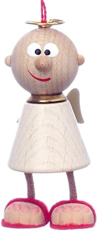 Charly Hängender Schutzengel, Auto Schutzengel (Weiß), Holz, Hängender Schmuck, Geburtstag