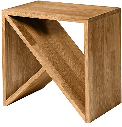 Nordic Story Beistelltisch Dänemark (Eiche Natur) • Extravagant & vielseitig • Als Couchtisch, Nachttisch, Ablagetisch • Massivholz (Eiche) • Skandinavischer Tisch (45 x 30 x 45 cm)