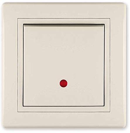 ALING-CONEL Ein/Aus Schalter mit Glimmlampe 10AX/250V~ inkl.Rahmen (komplett) Beige (RAL 1013)