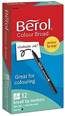 Berol Colourbroad Marker Pk12 - Black