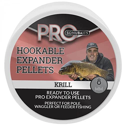 Sonubaits Hookable Pro Expander Soft Hook Pellets Carp Fishing Bait - Krill 8mm