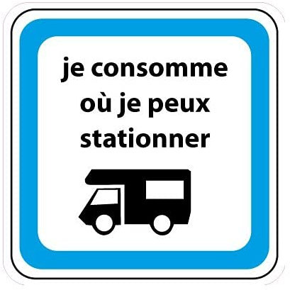 Bearn - Autocollant Camping-Car Logo - Noir, Blanc, Bleu - Vinyle - Résistant à l'intempérie - Sticker Rectangulaire - 12 cm