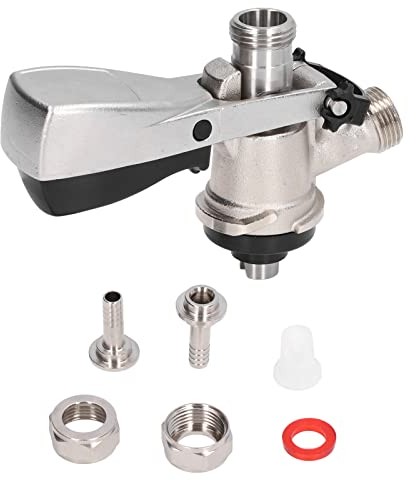 BuyWeek Coupleur de Fût de Bière, Coupleur de Fût de Bière Type S à Filetage Mâle G5/8, Robinet Distributeur de Baril de Bière en Acier Inoxydable