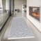 Pasha Home Läufer 80x300 cm Edinburgh - Teppich für Wohnzimmer, Schlafzimmer, Küche, Bad, Kinderzimmer - Boho Style Aus Baumwolle - Wendbar - Weiß-Grau