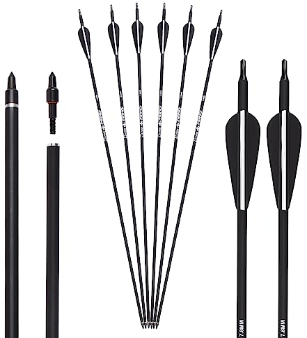 12er Pfeile für Bogenschießen 31 Zoll Carbonpfeile Erwachsene Jagdpfeile 500 Spine Bogen Pfeile für Recurvebogen Compoundbogen Langbogen