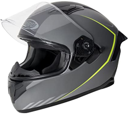 OZONE MOTO Sprint Motorradhelm | Breiter Sichtwinkel | 2 Größen EPS | Zahlreiche Belüftungskanäle | Sonnenblende | Anti-Fog-Visier