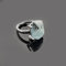 HGJH Ring Damen, Naturstein -Kristallringe Aquamarin Unregelmäßiger Charme-Scheiben-Ring-Schmucksache-Dame-Partei-Geschenkestein-Ring Justierbar