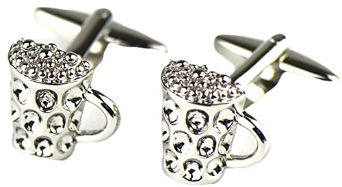 Homxi Manschettenknöpfe Herren Hemd,Manschettenknöpfe Bier Herren für Manschettenknöpfe Silber Manschettenknöpfe Personalisiert Kupfer