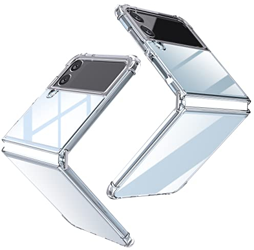 Natbok Hülle für Samsung Galaxy Z Flip 4, Harte PC Militär Stoßfest Handyhülle Kratzfest Dünn Schutzhülle,Schützend Airbag Samsung Z Flip 4 Hülle, Transparent