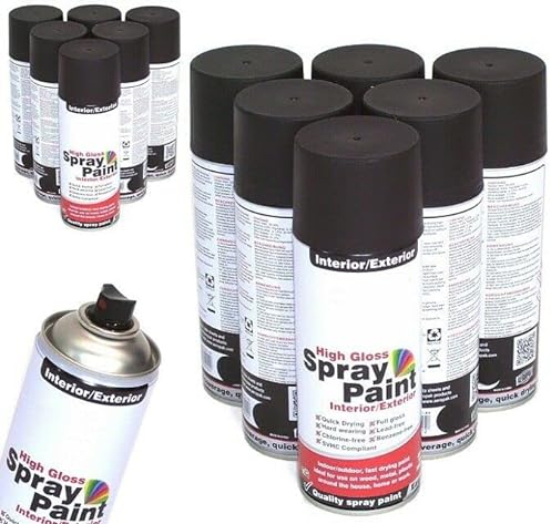Apex 12 x Sprühdose Lackspray 400ml schwarz matt Lack Autolack Sprühlack Spray 12828 AWZ