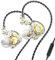 TRN MT1 Pro HiFi in Ear Earphone Dual Magnetic Dynamic Driver Sport Headphone in Ear Monitor Noise Cancelling Headset Detachable C Pin 0.75MM Cable (with Mic, Clear)