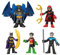 Fisher-Price Imaginext DC Super Friends Batman Spielzeugset mit 5 beweglichen Figuren und 7 Rollenspielzubehörteilen, Familien-Multipack, Vorschulspielzeug, HML03