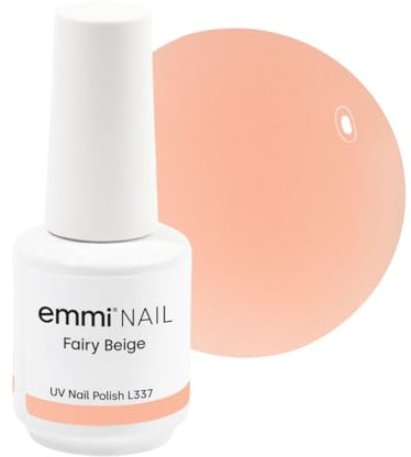 Emmi Nail Lack LED UV Nagellack Fairy Beige 15ml | 28 Tage Halt, Langer Glanz & hohe Deckkraft, Stoßfester Lack, Kratzfest & vegan