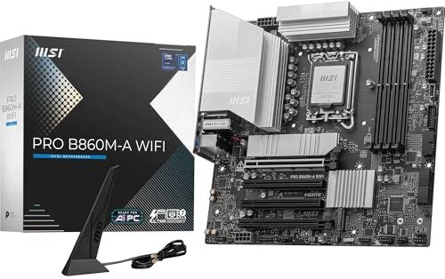 MSI PRO B860M-A WIFI MSI Scheda Madre, mATX - Supporta i processori Intel Core Ultra (Serie 2), LGA 1851-12 DRPS, DDR5 Memory Boost (8600+ MT/s OC), PCIe 5.0 x16 e 4.0 x16, M.2 Gen5, Wi-Fi 7, 5G LAN