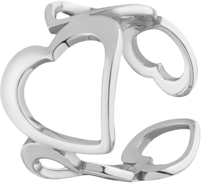 JC Jeweller Carat Mono Manschetten Cuff Ohrring 925 Silber rhodiniert Damen mit Geschenkbox (Herz)