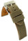 diloy Textil Uhrenarmband Jeans Denim ausgefranst Lederfutter flach sportlich – Größen 18mm 20mm 22mm 24mm 390 Militärgrün 24mm