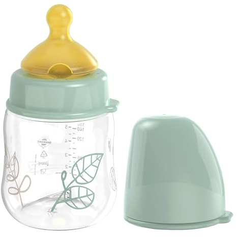 nip – Weithalsflasche | Babyflasche mit Ventil für optimalen Lufteinstrom und zwei Naturkautschuk-Trinksauger. Stillfreundliche Babyflasche aus robustem Material | Gr. S, 150ml, Türkis