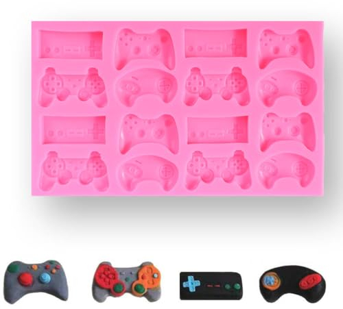 Game Controller Silicone Mold, Gift for Boys, Non-Stick Food Grade Silicone Molds for Chocolate, Candy, Jelly, Ice Cube, Dog Treats, Cupcake Baking Mould, Muffin pan