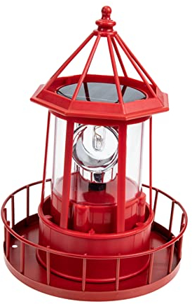 DOITOOL Rotierendes Leuchtfeuerlicht Led-Außensolarleuchten Außendekoration Mikro-Led-Garten-Solar-Leuchtturm Solarlicht Im Freien Außerhalb Von Solarleuchten