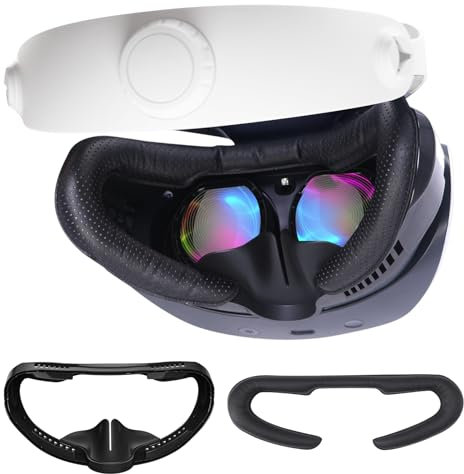 VR Face Pad for PlayStation VR2, PSVR2 Fitness Facial Interface Cushion Pad, PSVR2 Face Pad Replacement, Breathable Holes Leather Foam Cushion, Anti-fogging Sweat-Proof Cover Accessories Set