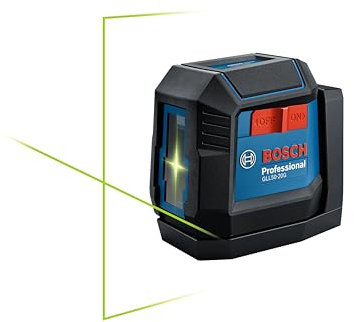 BOSCH GLL50-20G 50 Ft Green-Beam Self-Leveling Cross-Line Laser, Includes Integrated Magnetic Mount, 2 AA Batteries, & Soft Pouch