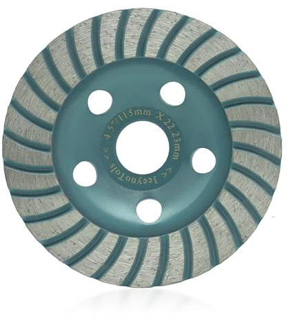 JeeynoTols Beton Diamantschleifscheibe - 4.5/115mm Winkelschleifer Turbo Row Cup Rad für Schleifen/Polieren/Reinigen Oberfläche Granit,Beton,Stein,Zement,Marmor,Felsen Bohrung 22.23mm