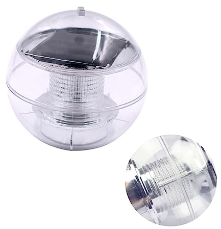 Kisangel Licht Teich Sonnenlicht Wasserdichter Lichtteich solarenergie licht draussen farbwechselndes Licht Laternenpfahl farbige Lichter Weiß