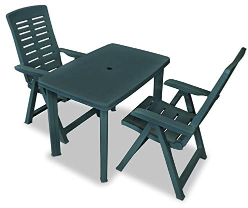 ARKEM 3-TLG. Bistro-Set BalkonmöBel Set Bistroset Balkonset Gartengarnitur Sitzgruppe Bistrosets Balkon MöBel Kunststoff Grün