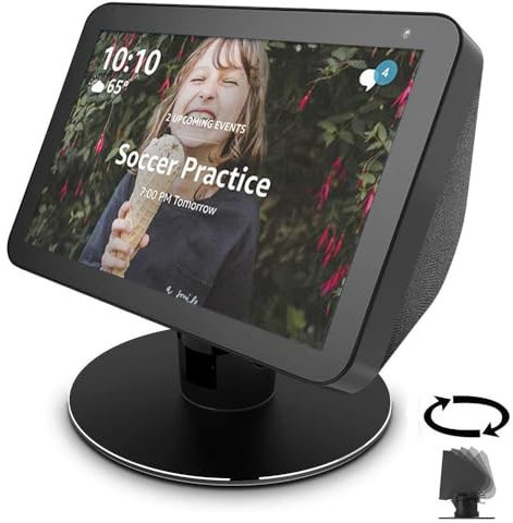 ATOPCAENRT Verstellbarer Ständer nur für Echo Show 8 / Echo Show 8 (2. Generation), neigbar und schwenkbar, Aluminium-Ständer mit 8 Magneten, Schwarz 12-01SX