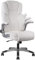 KCREAM Bürostuhl Computer hohe Rückenlehne verstellbare Flip-up-Armlehnen Ergonomischer Schreibtischstuhl Executive Diamond-Stitched PU Leder Swivel Task Chair mit Armlehnen Lendenwirbelstütze