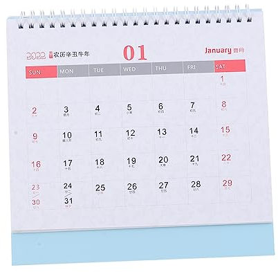 VILLFUL 1stück Mini Tischkalender Dickem Papier Praktischer Schreibtischkalender Mit Stabiler Drahtbindung Für Büro Und Zuhause Und Leicht Als Für