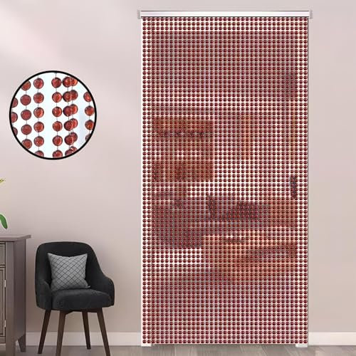 Eiauiuo Innen Perlenvorhang aus Acryl Perlen und Metall Schiene Fadenvorhang Wohnkultur Raumteiler Dekorativer Türvorhang Hängender Perlenvorhang für Wohnzimmer Schlafzimmer(80x200cm(80 Stränge))