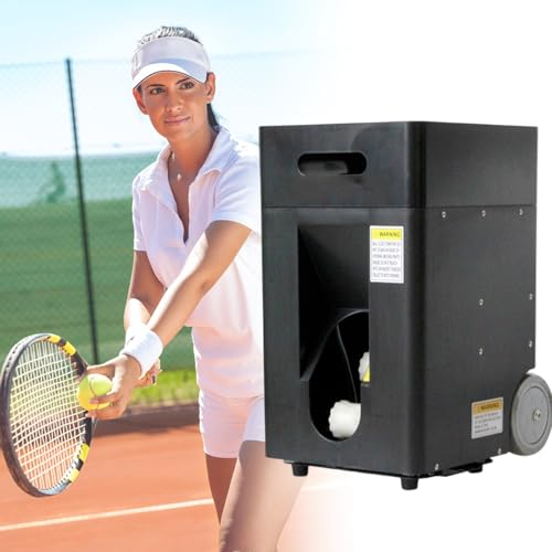 HCAUYNN Tennisballwurfmaschine FüR Das TäGliche Training, FüR TennisanfäNger, Maximal KapazitäT: 50 BäLle, Mit Abnehmbarem, Eingebautem Netzteil