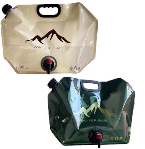 HEVIBK 2 pièce Bidons Eau Pliables,Jerrican Eau,Réservoir d'eau Pliable pour Camping Randonnée Pique-Nique, Barbecue