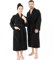 Hammetex Bademantel 100% Baumwolle Unisex für Damen und Herren, Hochwertig 400 g/m² Qualitat Weich Saugfähig Frottee Bademantel für Paare mit Taschen, Schwarz
