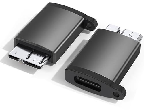 ukiism Micro B auf USB C Festplattenkabeladapter, USB C auf Micro B 3.0 Externer Festplattenadapter kompatibel mit Seagate, LaCie, Toshiba, Samsung, WD, mehr tragbare SSD HDD