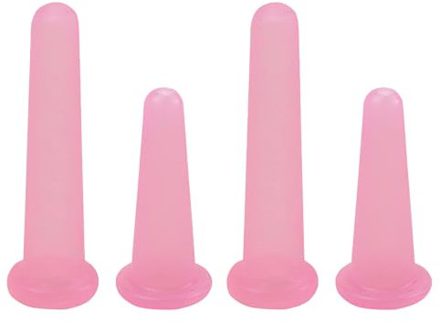 4 Stück Schröpfgläser Silikon, Facial Cupping Schröpfgläser Silikon, Schröpfen Gesicht Silikon, Anti Cellulite Becher Vakuum Cups, Schröpfen Therapie für Hals Körper und Augen Schröpfen Massage