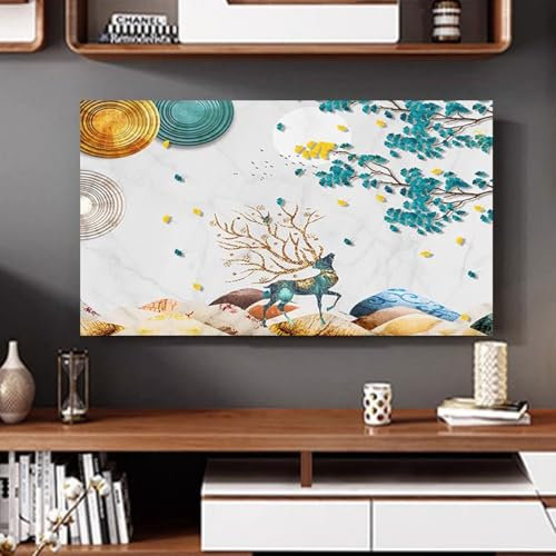 Nueva Campana De Televisión, Cubierta Antipolvo para TV, Tela De 32-75 Pulgadas, Cubierta De TV LCD Colgante para El Hogar De Estilo Moderno Y Moderno(Size:28IN(68X43CM),Color:B)