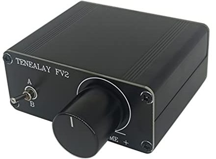 TENEALAY HiFi RCA Audio Switch A/B Selector, Passive Preamplifier Stereo Audio preamp Volume Adjust with ALPS RK27