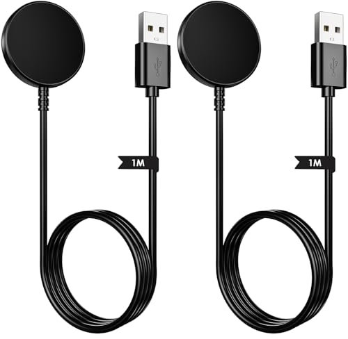 2 Pack for Samsung Galaxy Watch Charger Compatible with Galaxy Watch Ultra/7/6/6 Classic/5/5 Pro/4/4 Classic/3/Active 2/Active/FE USB Magnetic Fast Charging 100cm