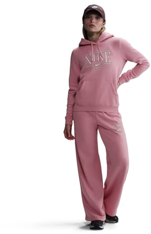 NIKE Sportswear Club Fleece Grafik-Hoody Für Damen, Elemental Pink/Htr, IB1992-699, L