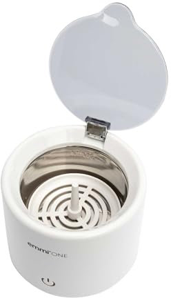 Emmi-One Ultraschallreiniger 0,2L – Mini Ultraschallbad für Zahnprothesen, Schmuck, Brillen, Uhren, Hörgeräte – 48kHz – inkl. EM-090 Reinigungskonzentrat – Kompakt & leise – 5 Min Timer