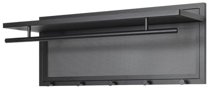 HAKU Möbel Wandgarderobe, schwarz, Metall - Maße: B 75 x H 30 x T 26 cm, Style: Modern